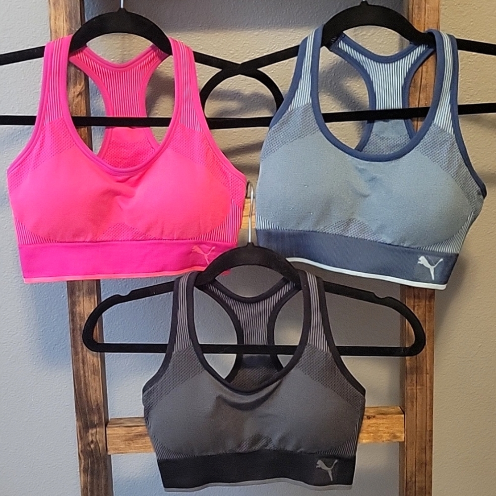 PUMA 3-Pk Racerback Sports Bras